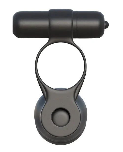 Fantasy C Ringz Couples Fantasy CRingz Posable Partner Double Penetrator Cock Ring with Bullet Black