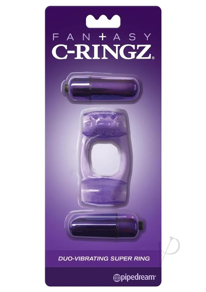 Fantasy CRingz DuoVibrating Super Cock Ring with Bullet Purple Fantasy C Ringz Male Sex Toys