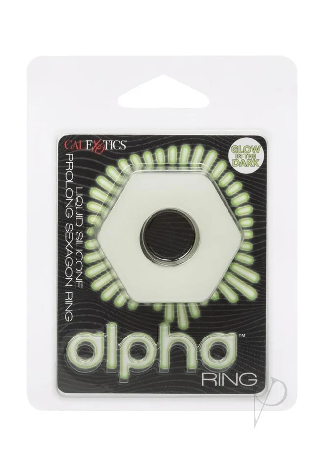 Female Sex Toys Alpha Alpha Glow in the Dark Liquid Silicone Prolong Sexagon Ring White Female Sex Toys Alpha Alpha Glow in the Dark Liquid Silicone Prolong Sexagon Ring White