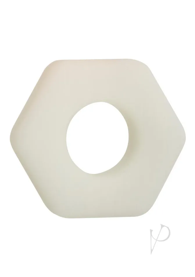 Female Sex Toys Alpha Alpha Glow in the Dark Liquid Silicone Prolong Sexagon Ring White