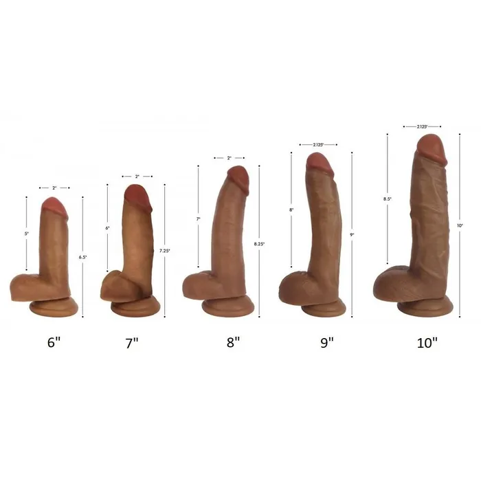 Female Sex Toys Curve Toys Dark Bareskin Dildo with Balls
