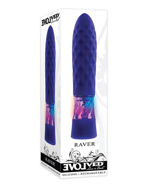 Female Sex Toys Evolved Raver Rechargeable Silicone LightUp Vibrating Bullet Blue
