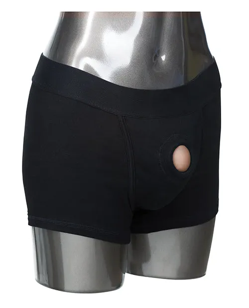Female Sex Toys Packer Gear Packer Gear Boxer Brief Harness XSS Black