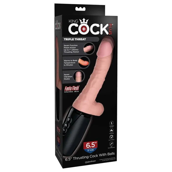 Female Sex Toys Pipedream King Cock Plus 65 Thrusting Realistic Dildo with Balls Female Sex Toys Pipedream King Cock Plus 65 Thrusting Realistic Dildo with Balls