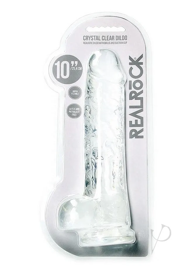 Female Sex Toys Real Rock RealRock Crystal Clear Realistic Dildo with Balls 10in Clear Female Sex Toys Real Rock RealRock Crystal Clear Realistic Dildo with Balls 10in Clear