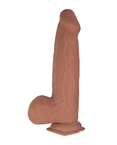 Female Sex Toys Realcocks Realcocks Dual Layered Uncut Slider Thick Shaft Dildo 925in Caramel
