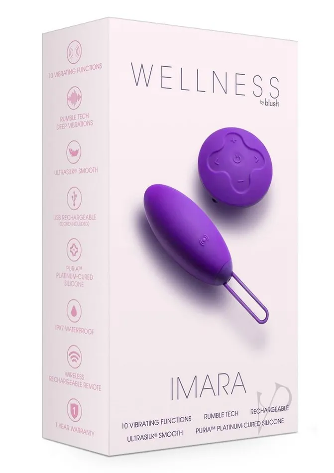 Female Sex Toys Wellness Wellness Imara Rechargeable Silicone Vibrating Egg with Remote Control Purple Female Sex Toys Wellness Wellness Imara Rechargeable Silicone Vibrating Egg with Remote Control Purple