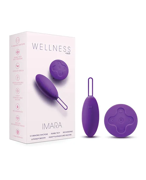 Female Sex Toys Wellness Wellness Imara Rechargeable Silicone Vibrating Egg with Remote Control Purple
