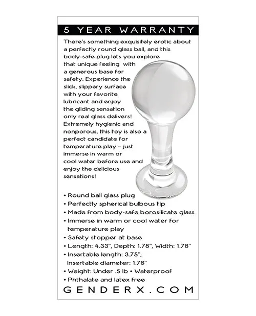 Gender X Gender X The Baller Glass Anal Plug Clear Anal
