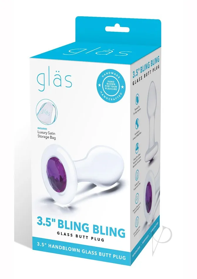 Glas Anal Glas Jewel Anal Plug ClearPurple