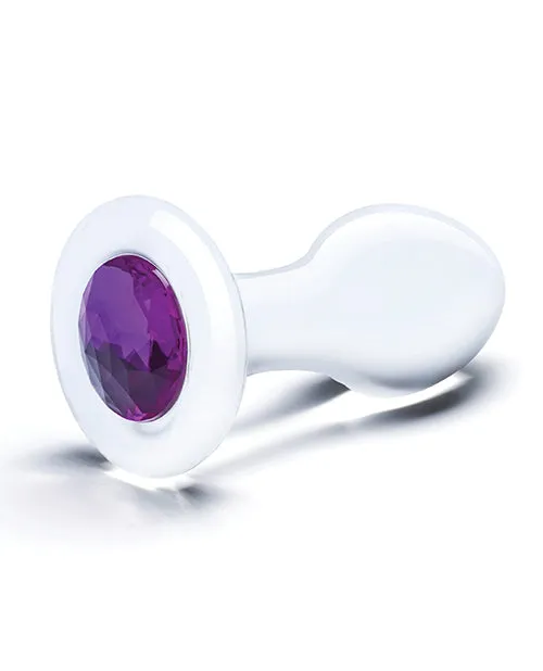 Glas Anal Glas Jewel Anal Plug ClearPurple Glas Anal Glas Jewel Anal Plug ClearPurple