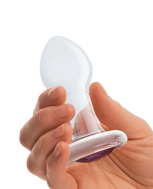 Glas Anal Glas Jewel Anal Plug ClearPurple Glas Anal Glas Jewel Anal Plug ClearPurple