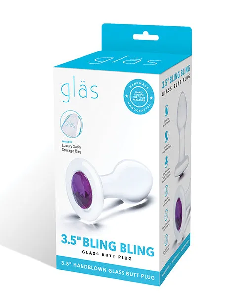 Glas Anal Glas Jewel Anal Plug ClearPurple Glas Anal Glas Jewel Anal Plug ClearPurple