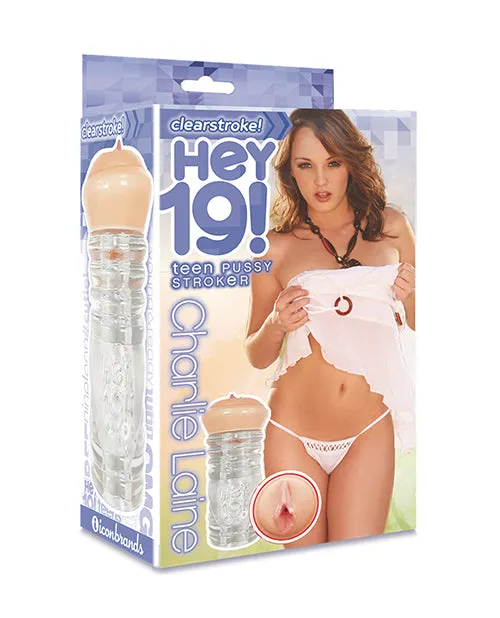 Hey 19 ClearStroke Dual End Pussy Charlie Laine ClearVanilla Hey 19 Dildos
