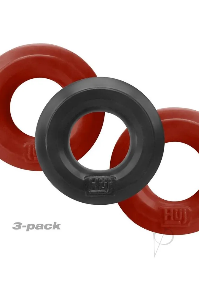 Hunkyjunk HUJ3 Silicone CRings 3 Pack CherryTar Hunkyjunk Male Sex Toys