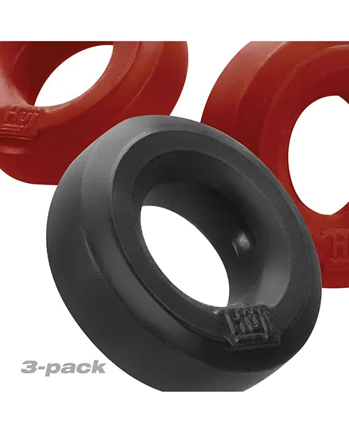 Hunkyjunk HUJ3 Silicone CRings 3 Pack CherryTar Hunkyjunk Male Sex Toys