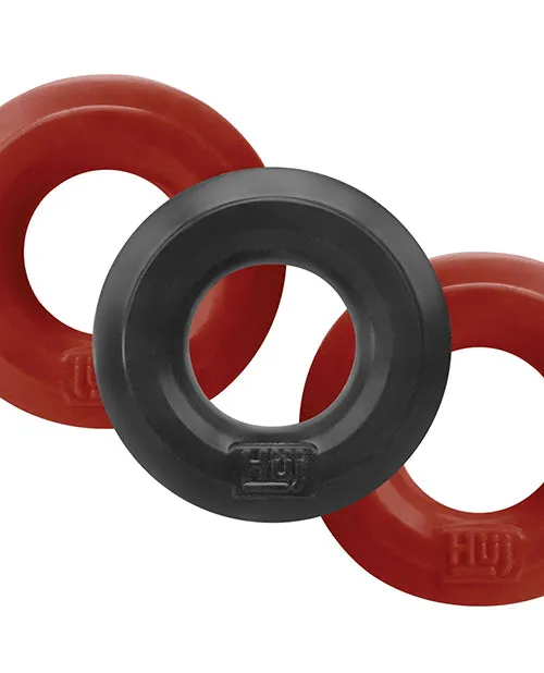 Hunkyjunk HUJ3 Silicone CRings 3 Pack CherryTar Hunkyjunk Male Sex Toys