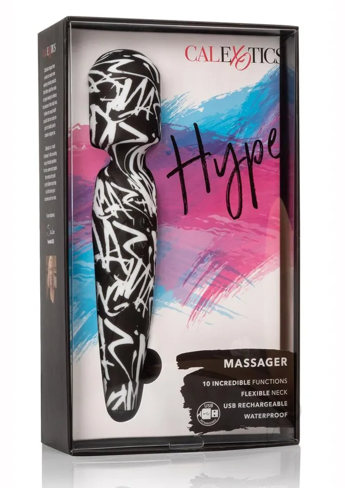 Hype Vibrators Hype USB Rechargeable Massager Waterproof 825in Black and White Hype Vibrators Hype USB Rechargeable Massager Waterproof 825in Black and White