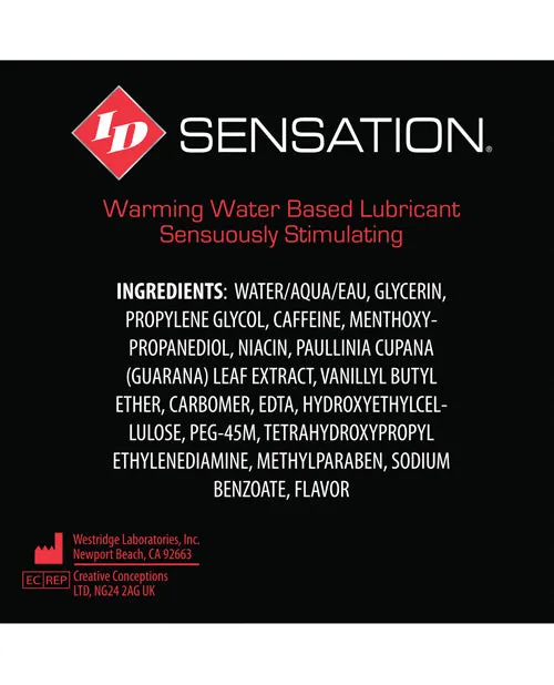 Id Sensation ID Sensation Waterbased Warming Lubricant 12 ml Tube Female Sex Toys Id Sensation ID Sensation Waterbased Warming Lubricant 12 ml Tube Female Sex Toys