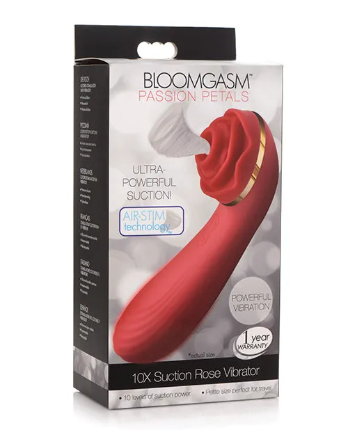 Inmi Bloomgasm Passion Petals 10X Rechargeable Silicone Rose Clitoral Stimulator Red Bloomgasm Female Sex Toys