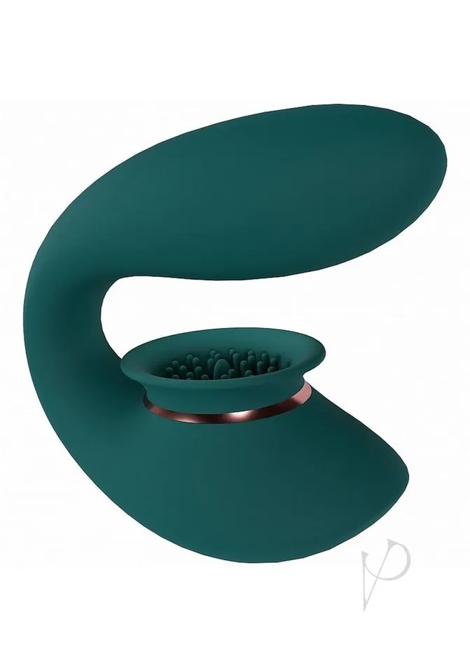 Innovation Female Sex Toys Twitch 3 Silicone Rechargeable Suction and Tongue Vibrator Forest Green Innovation Female Sex Toys Twitch 3 Silicone Rechargeable Suction and Tongue Vibrator Forest Green