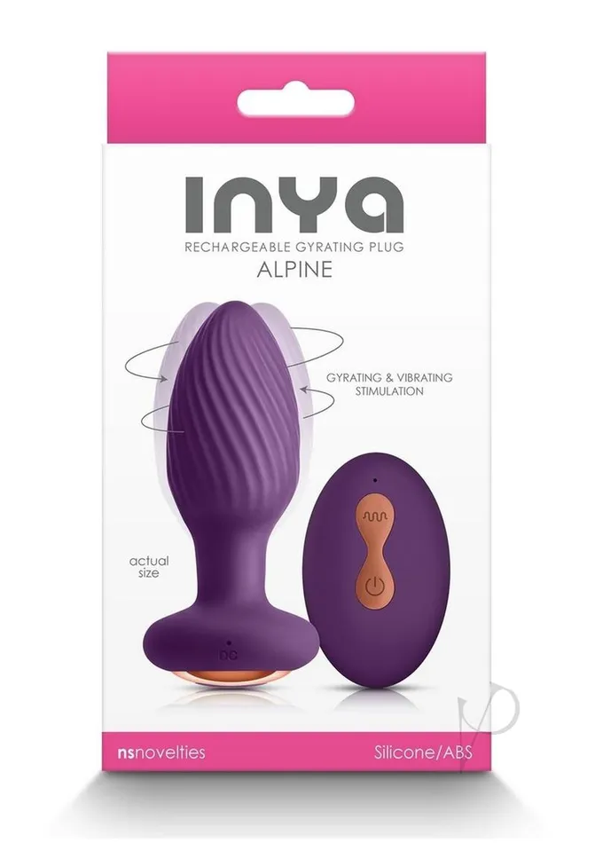 Inya Alpine Rechargeable Silicone Anal Plug with Remote Control Purple Inya Male Sex Toys Inya Alpine Rechargeable Silicone Anal Plug with Remote Control Purple Inya Male Sex Toys