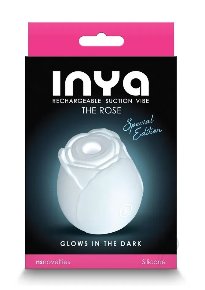 Inya The Rose Silicone Rechargeable Glow in the Dark Clitoral Stimulator White Inya Female Sex Toys Inya The Rose Silicone Rechargeable Glow in the Dark Clitoral Stimulator White Inya Female Sex Toys