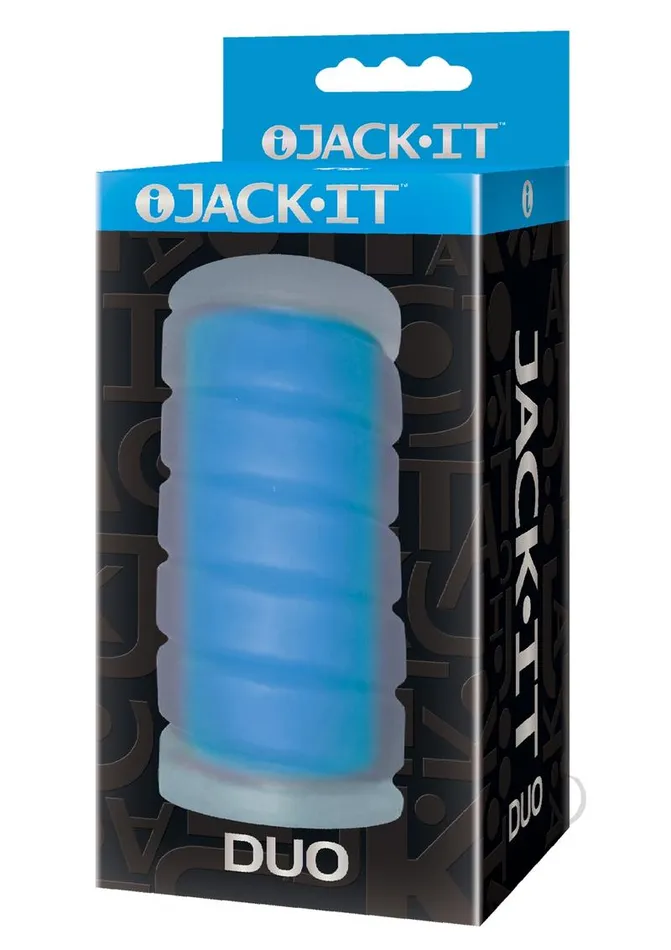 Jack It Male Sex Toys JackIt Stroker Duo Masturbator Sky Blue