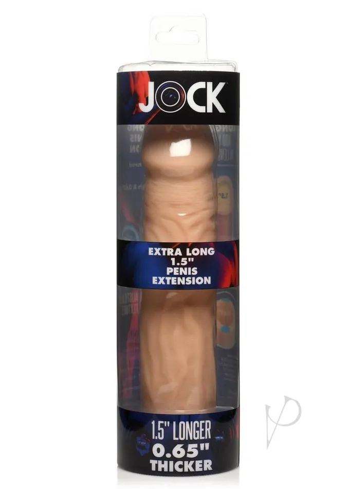 Jock Male Sex Toys JOCK Extra Long Penis Extension Sleeve 15in Vanilla