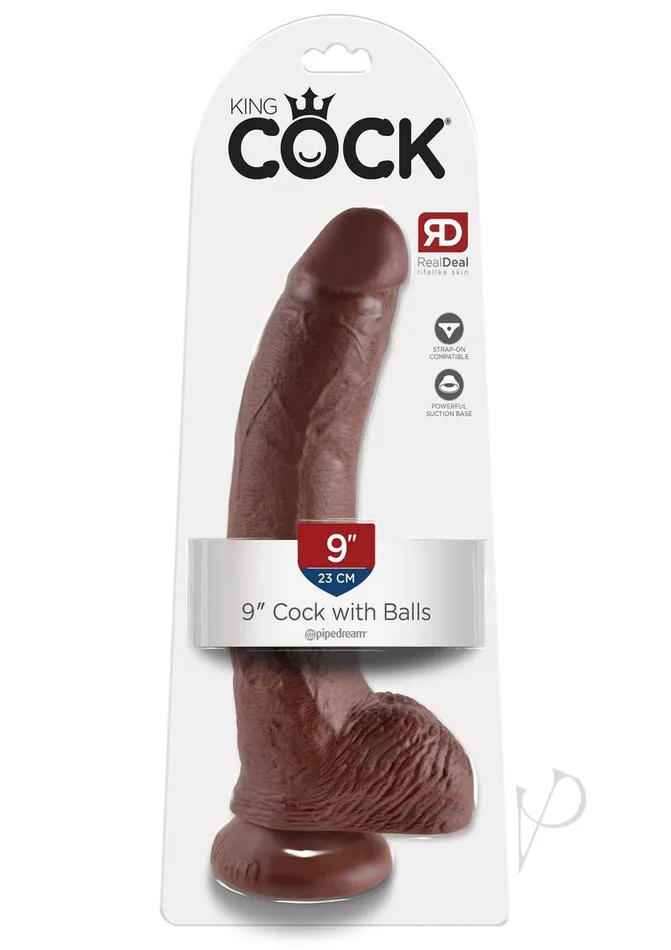 King Cock Dildos King Cock Dildo with Balls 9in Chocolate