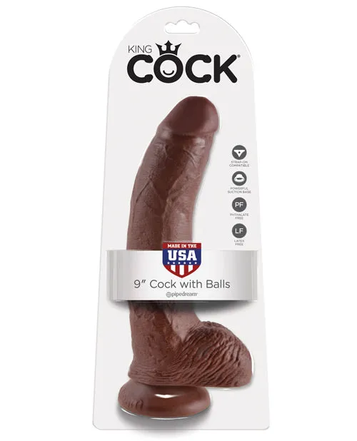 King Cock Dildos King Cock Dildo with Balls 9in Chocolate