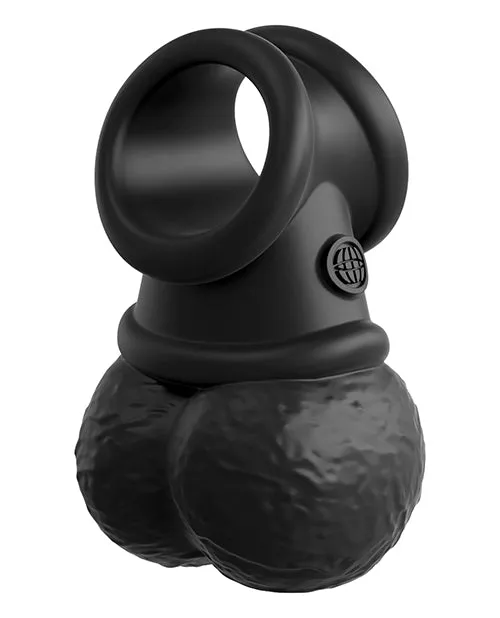 King Cock Female Sex Toys King Cock Elite Ultimate Vibrating Rechargeable Silicone Body Dock Kit with Vibrating Crown Jewels and Dildo with Remote Control 8in VanillaBlack