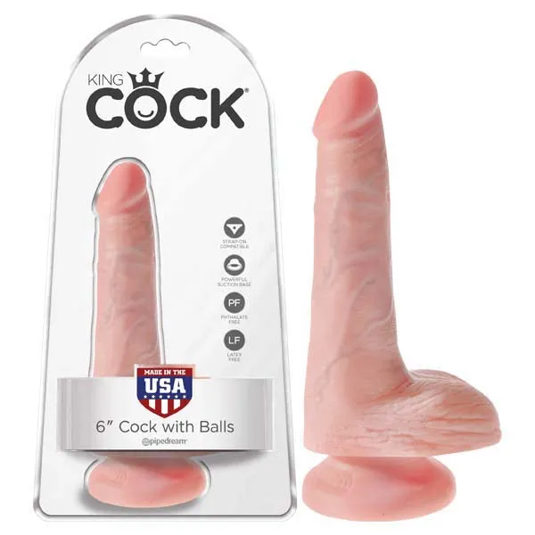 King Cock Flesh 6 Realistic Dildo with Balls Pipedream Dildos