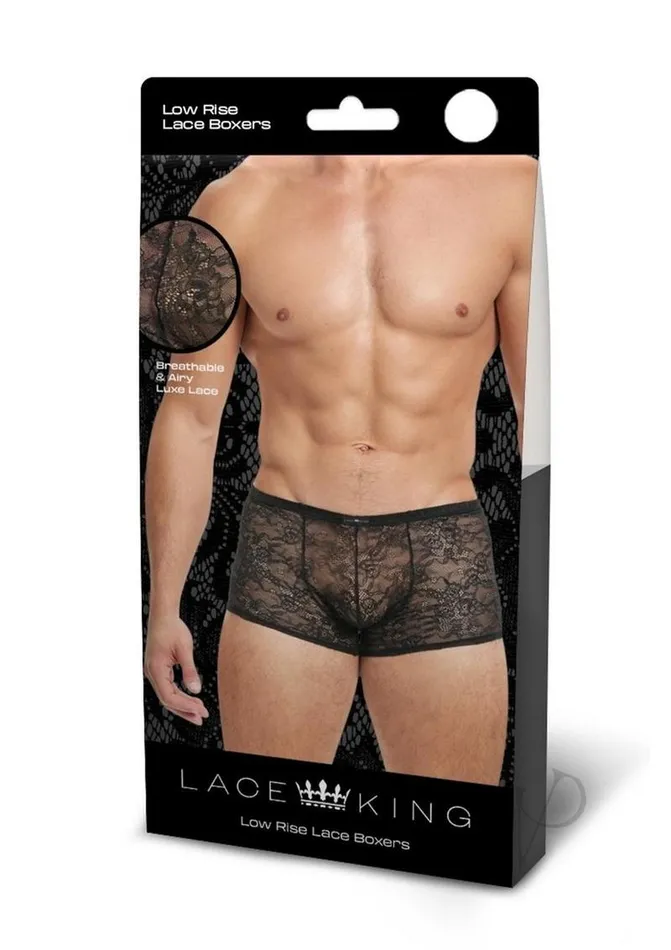 Lace King Anal Lace King Lace Boxers MediumLarge Black