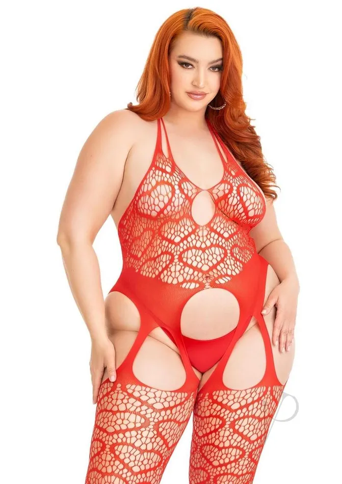 Leg Avenue Anal Leg Avenue Seamless Heart Net Suspender Bodystocking 1X2X Red Leg Avenue Anal Leg Avenue Seamless Heart Net Suspender Bodystocking 1X2X Red