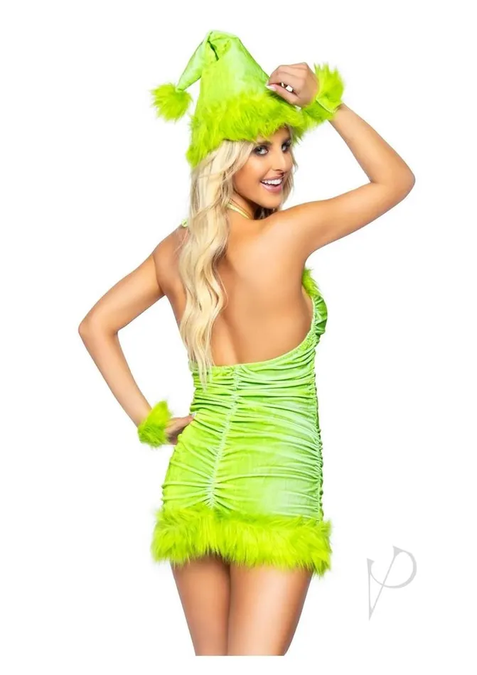 Leg Avenue Christmas Baddie Set Ruched Velvet Dress with Tie Back Halter Straps and Fur Trim Wrist Cuffs and Hat 3 Piece Medium Green Leg Avenue Couples Leg Avenue Christmas Baddie Set Ruched Velvet Dress with Tie Back Halter Straps and Fur Trim Wrist Cuffs and Hat 3 Piece Medium Green Leg Avenue Couples