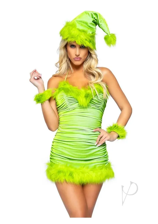 Leg Avenue Christmas Baddie Set Ruched Velvet Dress with Tie Back Halter Straps and Fur Trim Wrist Cuffs and Hat 3 Piece Medium Green Leg Avenue Couples Leg Avenue Christmas Baddie Set Ruched Velvet Dress with Tie Back Halter Straps and Fur Trim Wrist Cuffs and Hat 3 Piece Medium Green Leg Avenue Couples