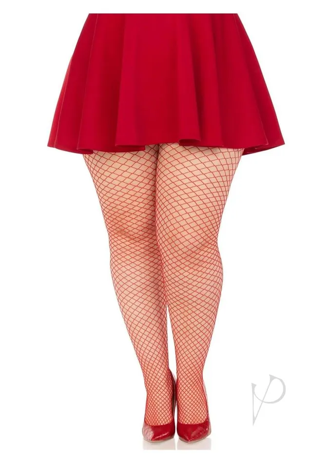 Leg Avenue Vibrators Leg Avenue Spandex Industrial Net Tights 1X2X Red