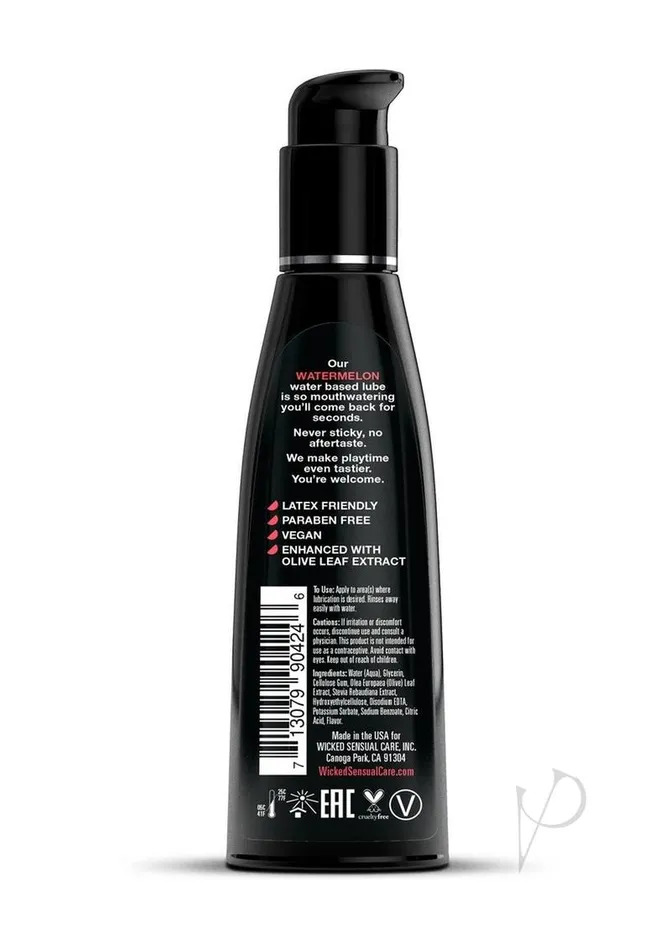 Lubricants Wicked Aqua Wicked Aqua Water Based Flavored Lubricant Watermelon 4oz