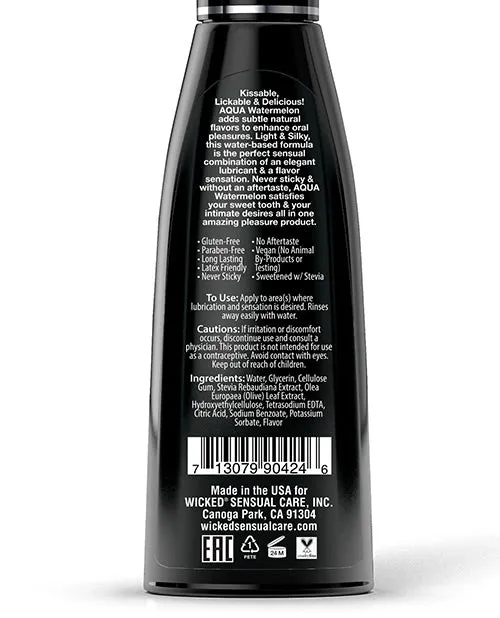 Lubricants Wicked Aqua Wicked Aqua Water Based Flavored Lubricant Watermelon 4oz
