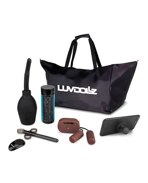 Luvdollz Remote Controlled Doggy Style Vibrating Rechargeable Pussy and Ass Masturbator with Bullets and Remote Control Chocolate Luv Dollz Male Sex Toys
