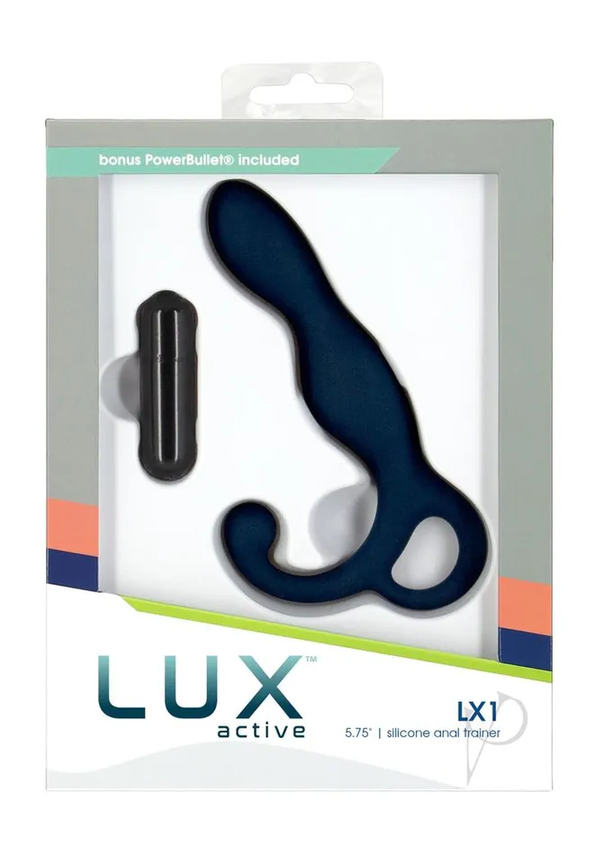 Lux Active Female Sex Toys LUX Active LX1 Silicone Rechargeable Anal Trainer with Bullet Navy Lux Active Female Sex Toys LUX Active LX1 Silicone Rechargeable Anal Trainer with Bullet Navy