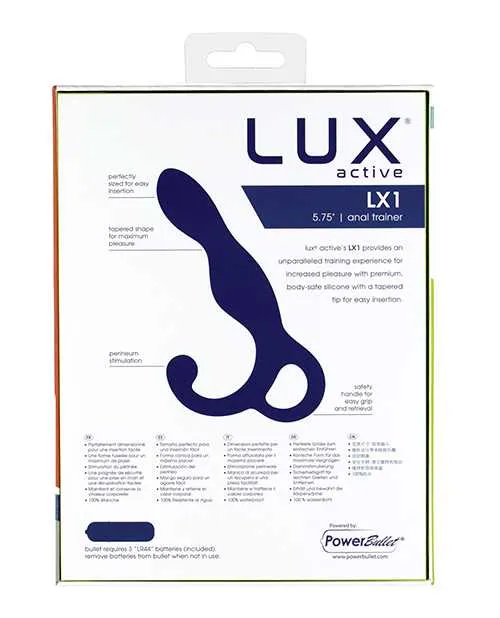 Lux Active Female Sex Toys LUX Active LX1 Silicone Rechargeable Anal Trainer with Bullet Navy