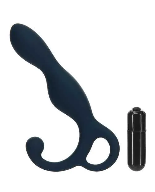 Lux Active Female Sex Toys LUX Active LX1 Silicone Rechargeable Anal Trainer with Bullet Navy