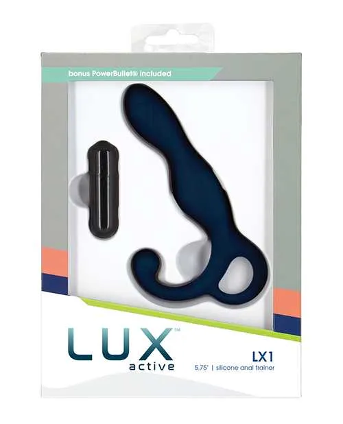 Lux Active Female Sex Toys LUX Active LX1 Silicone Rechargeable Anal Trainer with Bullet Navy