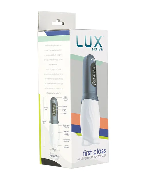 Lux Active Male Sex Toys LUX Active First Class Rechargeable Rotating Masturbator Cup NavyWhite