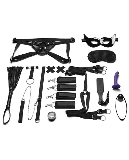 Lux Fetish Female Sex Toys Lux Fetish Everything You Need Bondage InABox Bedspreader Set 12 piece set Black Lux Fetish Female Sex Toys Lux Fetish Everything You Need Bondage InABox Bedspreader Set 12 piece set Black