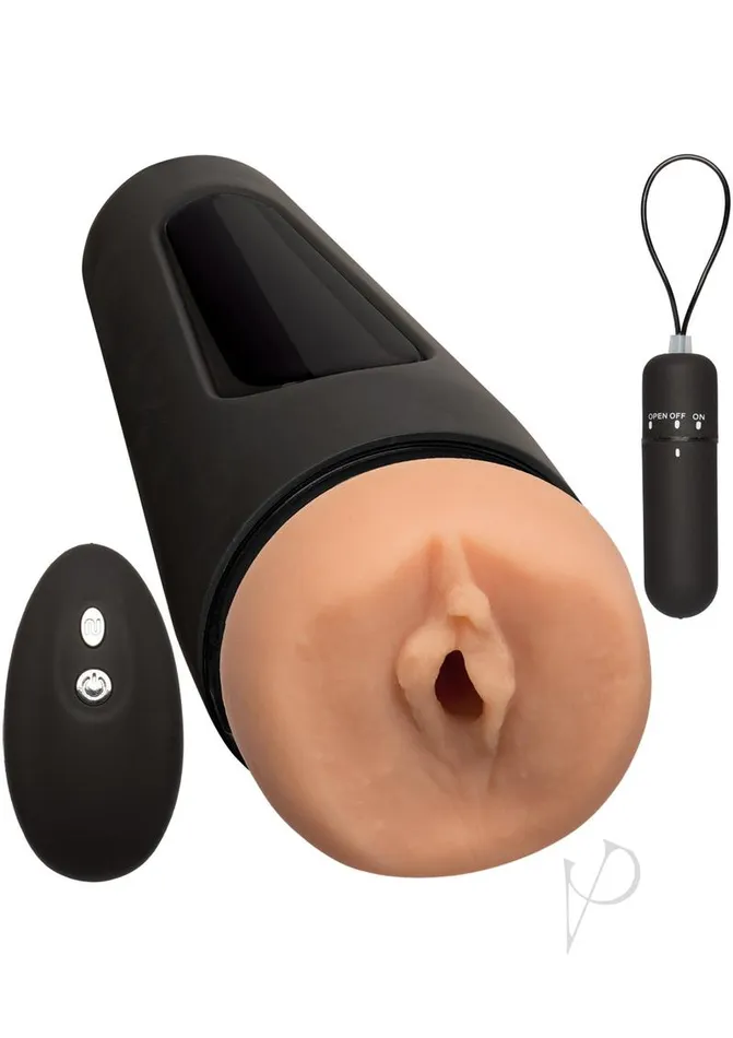 Main Squeeze Male Sex Toys Main Squeeze The Original Vibro Ultraskyn Vibrating Masturbator with Bullet and Remote Control Pussy Vanilla Main Squeeze Male Sex Toys Main Squeeze The Original Vibro Ultraskyn Vibrating Masturbator with Bullet and Remote Control Pussy Vanilla