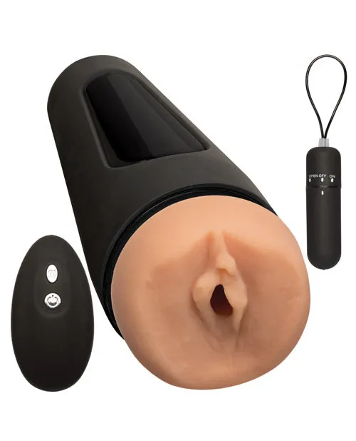 Main Squeeze Male Sex Toys Main Squeeze The Original Vibro Ultraskyn Vibrating Masturbator with Bullet and Remote Control Pussy Vanilla Main Squeeze Male Sex Toys Main Squeeze The Original Vibro Ultraskyn Vibrating Masturbator with Bullet and Remote Control Pussy Vanilla