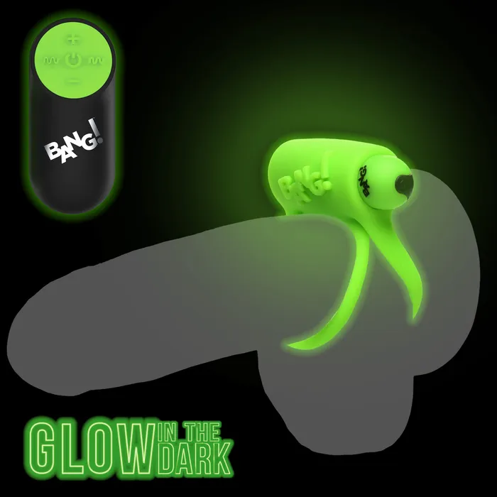 Male Sex Toys Bang GlowintheDark Silicone Vibrating Cock Ring